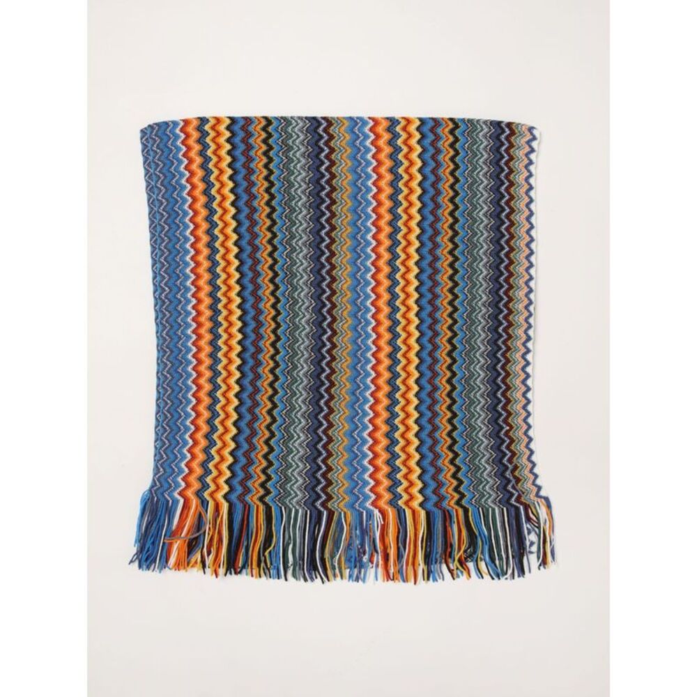 Missoni Men Abstract Striped Pattern Wool Blend Scarf Missoni